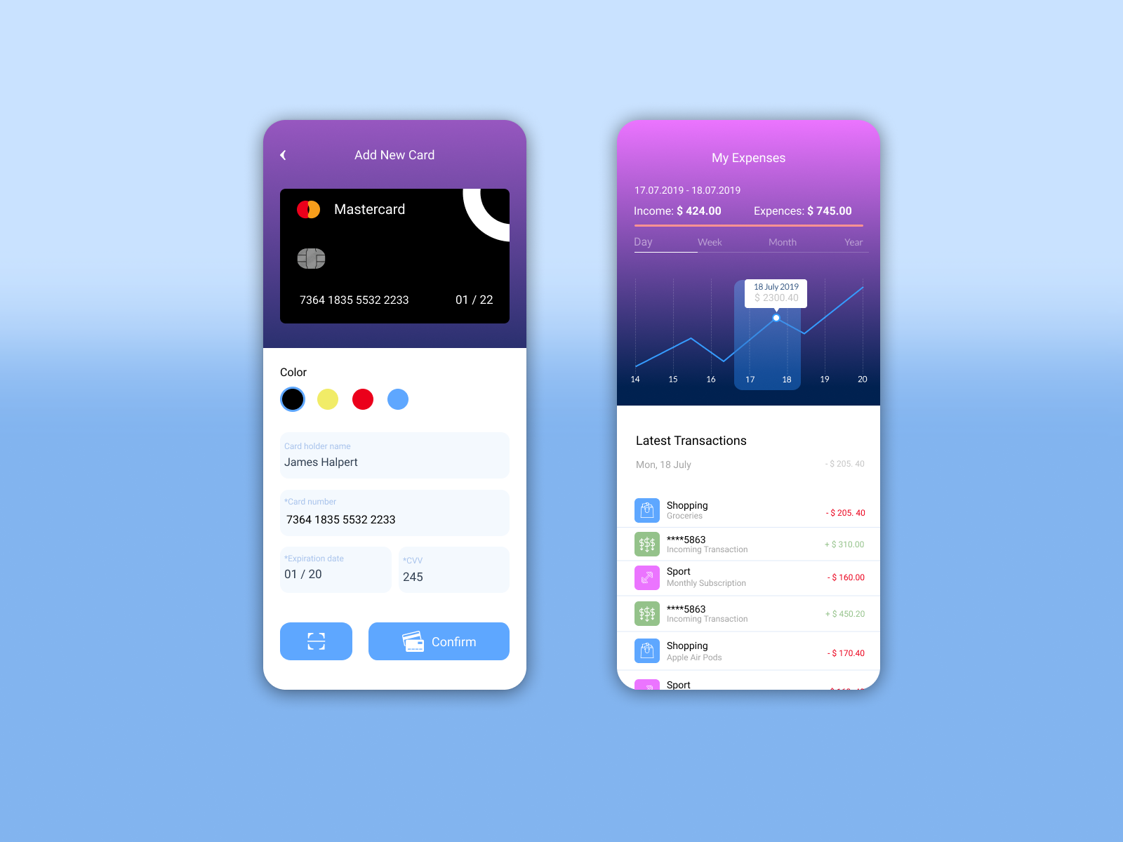 “The Balance” expense tracker mobile app by Nikolay Pridachin for ...