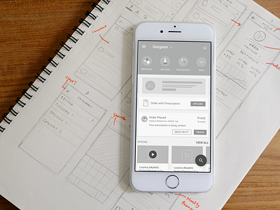 Online Pharmacy - Mobile App Wireframe