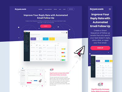 Followup Email Tool design illustration inspiration landing page ui uiux ux visual web web design website