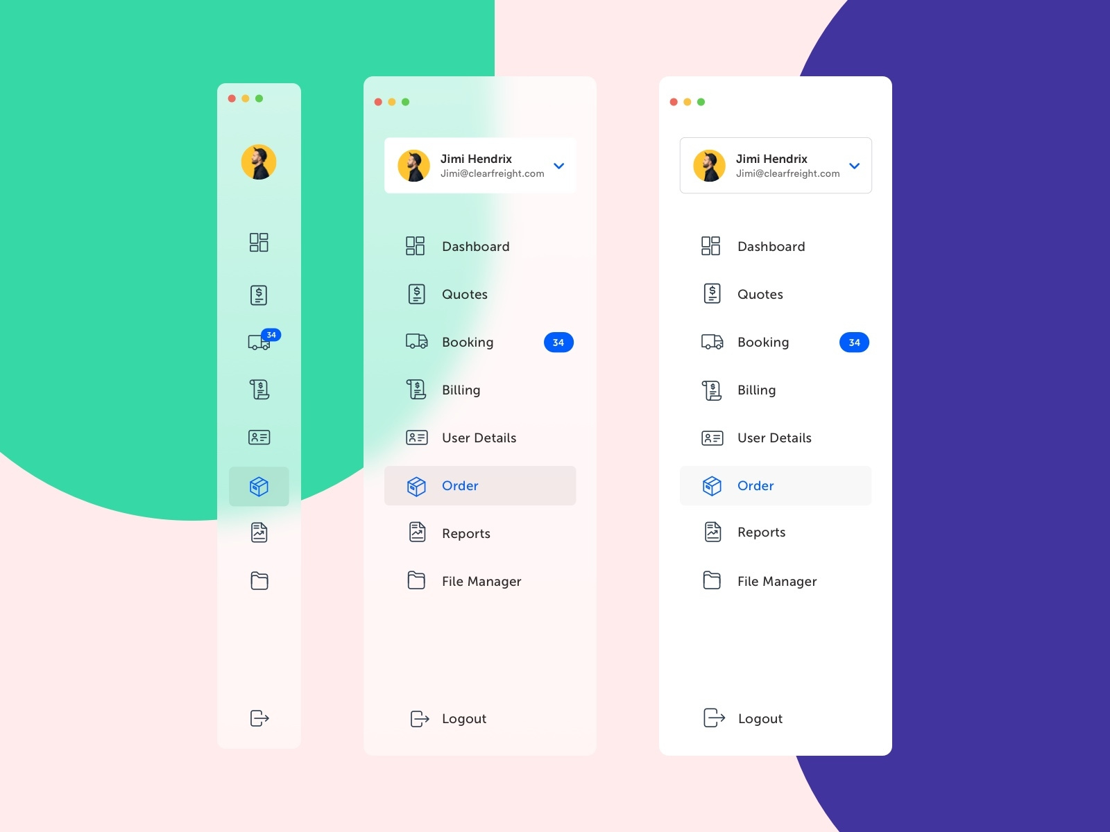 Sidebar Navigation - clearfreight by Iftikhar Shaikh for Inara Studio ...