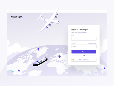Login - Clearfreight clear design form freight illustration inspiration login shiping signin signup ui vector web website