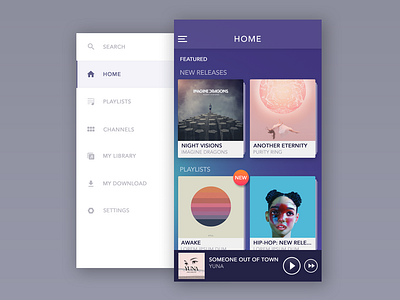 Side Menu & Home Screen by Iftikhar Shaikh on Dribbble