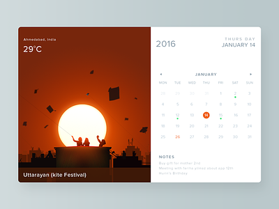 Widget - UX/UI design - Calendar