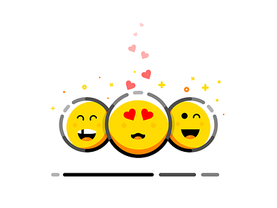 Emoji app cute emojiicons emojis emoticons expressions friends smile set from hearts outline iconography vector illustrations illustrator love lovefrom mobile tongue line reaction cohesive