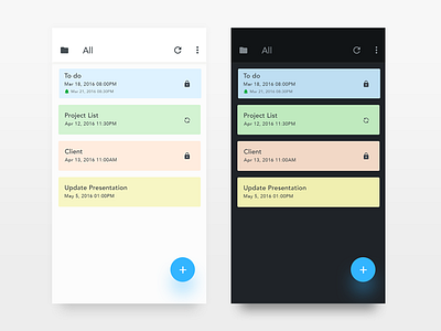 Note android App - UX/UI design
