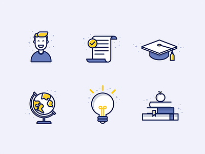Education icons college school outline consistent student earth happy cohesive edu tech web flat bulb vector icon figma idea education isometric illustration kids startup college school iconset iconography