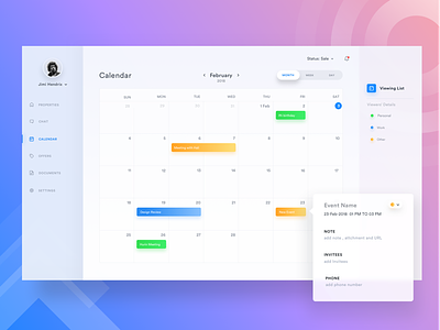 🗓️ Calendar view - Sale/ Buy Property Web app admin best of dribbble crm saas 2019 empty house web enterprise enterprise app event experience user interface green ios illustration webdesign management real estate uidesign marketplace material cards mac sell app meeting fluent microsoft minimal clean uxdesign mobile clean flat dashboard mobile designer website property sell icons design rent schedule fluent ux minimal space ui
