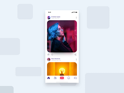 Social App Interaction app app animation card design design app feed gif photo icon inspiration interaction minimal mobile motion my birthday post principal social swipe up ui ui ux xd micro