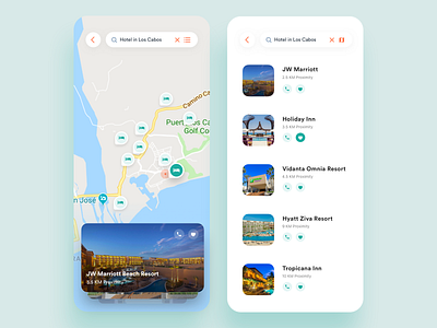 Travel App app app design ios list map mobile search travel user experience user interface