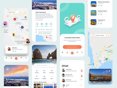 Travel App design 3d app design empty state explore hotel icons illustration inspiration ios minimal mobile product travel ui userinterface ux