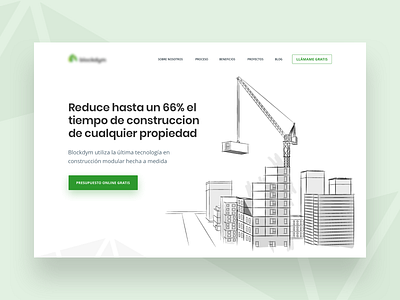 Blockdym - Website construction design illustration minimal modular product project property startup ui web website