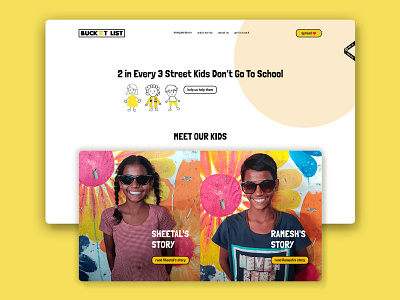 Website Design for Bucket List - a Non-Profit Organization