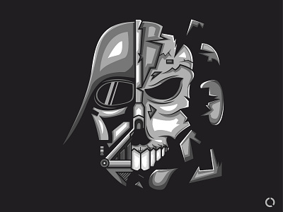 Darth Vader design illustration simple skull vector