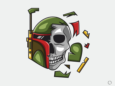 Boba Fett design illustraiton logo skull vector vector art