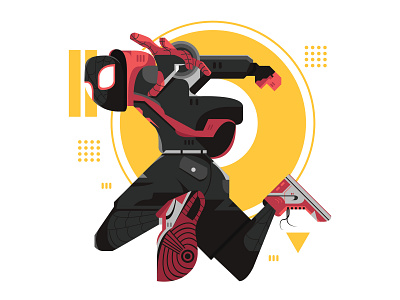 Miles Morales design flat design geometric design illustration jump spider man vector