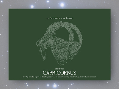 Capricorn – Steinbock – Capricornus | Star sign poster