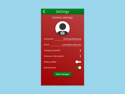 Daily UI #007 – Settings dailyui dailyui 007 design settings ui uidesign