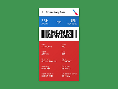 Daily UI #024 – Boarding Pass