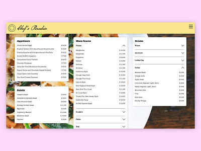 Daily UI #043 – Food/Drink Menu