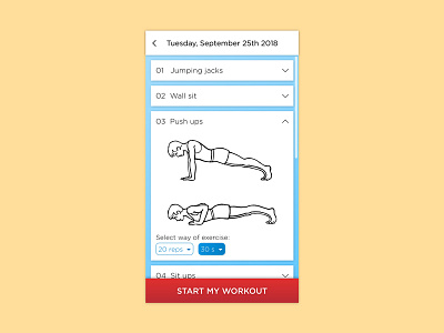 Daily UI #062 – Workout Of The Day dailyui dailyui 062 design ui uidesign workout of the day