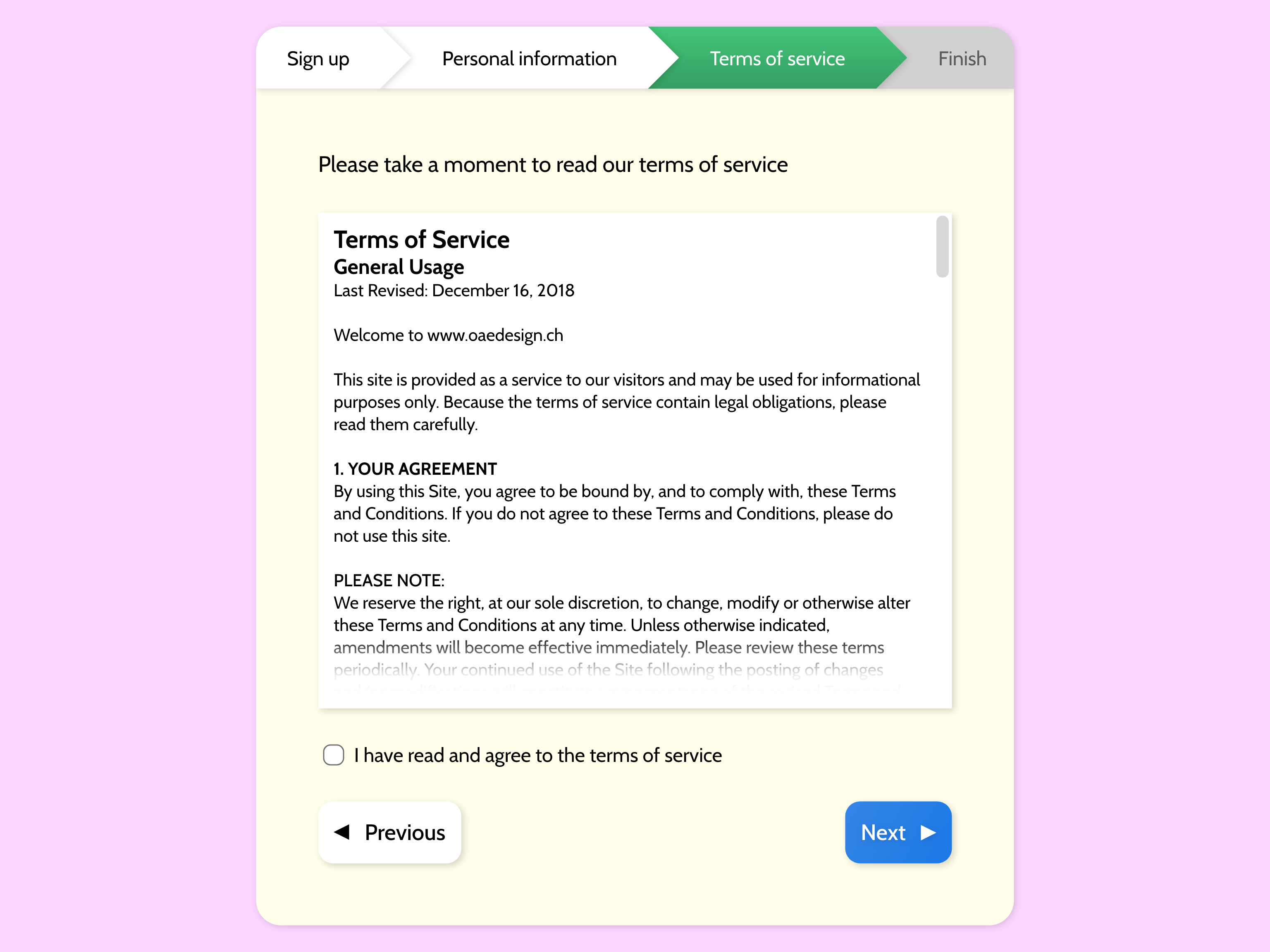 Daily UI #089 – Terms Of Service by Odin Aerni on Dribbble