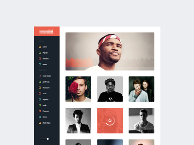 Music App - Dashboard admin dashboard feed flat ui icon interface music navigation ui user interface ux web app