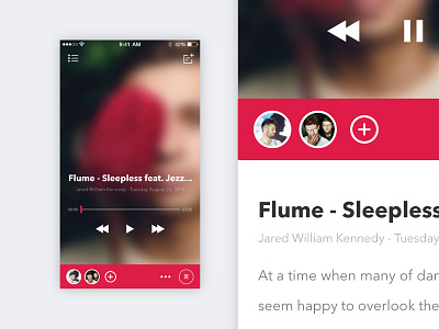 Music Blogging App Ver.1 app article blog blogging interface ios iphone music sound user