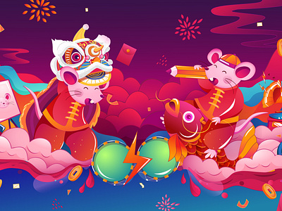 2020Year of mouse vector illustration 2020year of 2020year of china chinese traditional festival illustration illustration art illustrations mouse new year vector