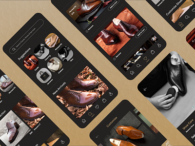 Rhoncus Mobile App app design luxury brand minimal shoe app shopping ui ux