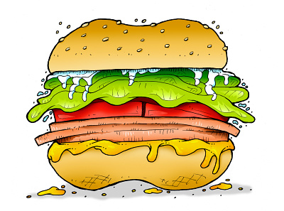Bagel album design cartoon comic design digital art drawing editorial illustration food food illustration illustration photoshop sandwich