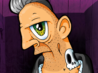 Rockabilly Robert character comic digital art drawing editorial illustration illustration photoshop punk rock