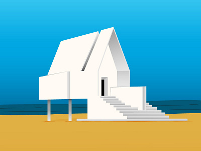 A frame on the beach architecture digital art drawing editorial illustration illustration modern architecture photoshop vector art