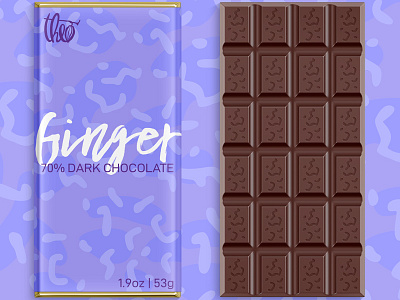 Theo, Ginger Chocolate Bar album design branding candy chocolate packaging typography