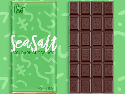 Theo, Seasalt Chocolate Bar album design branding candy chocolate packaging typography