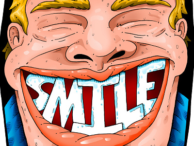 Smile cartoon character comic digital art drawing editorial illustration illustration man photoshop smile