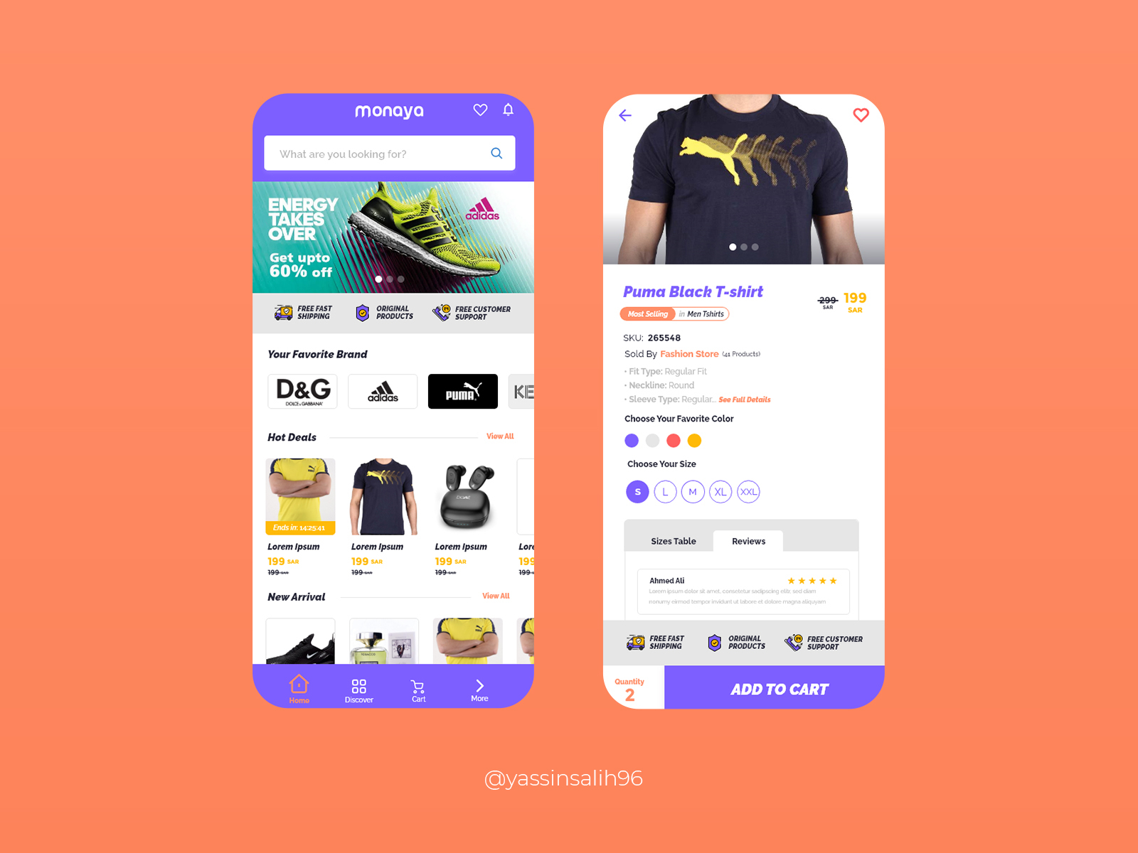 UI Design for E-commerce App by Yassin Salih on Dribbble