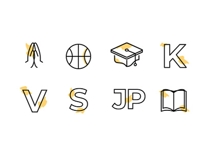 Icons for a website basketball icon design education icon flat icon illustration letters sports ui vector