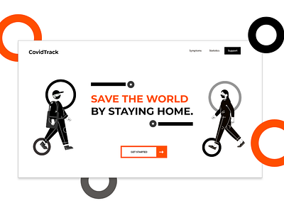 COVID-19 tracker web app landing page design