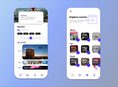 Explore Vilnius application screens. app branding design dribbble illustration iphone itinerary lithuania lithuanian travel ui ux vector vilnius visit web