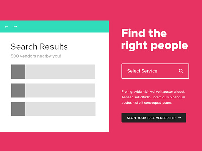 Search Page flat search web