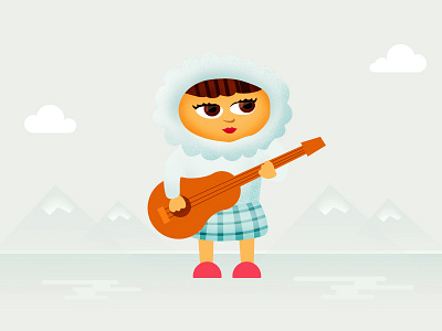 That guitar girl character guitar illustration music