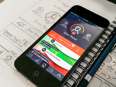 Alphary Dashboard alphary app application draft foreign language ios iphone learning mockup sketch wireframe