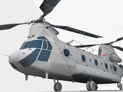 CH-47 Chinook in Cinema 4D 3d boeing ch 47 chinook cinema 4d modelling