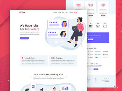 Viso - Recruiting Agency Landing Page HTML Template html template human resources job board job listing landing page recruiting agency