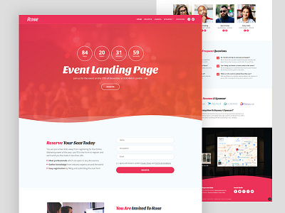 Rose - Event HTML Landing Page Template bootstrap conference event html landing page meetup responsive template