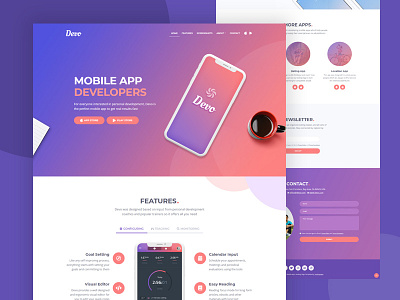 Devo - Mobile App Landing Page HTML Template android app apple application bootstrap html template ios iphone landing page mobile app responsive smartphone software startup