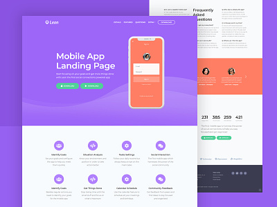 Leon - Mobile App Landing Page HTML Template