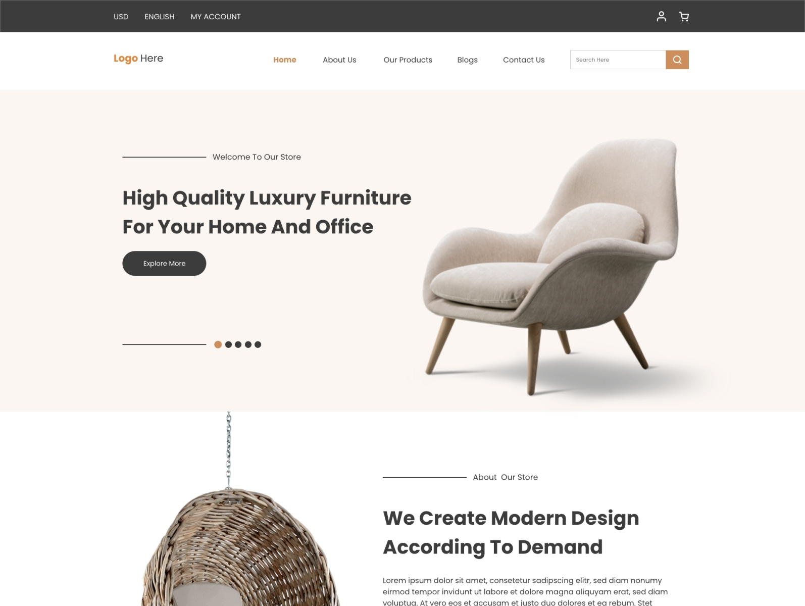 Furniture site Design by Muhammad Umair on Dribbble