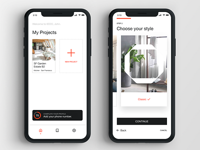 UI | Interior Design App (Home Screen) adobe xd app architecture design interior design ios iphone 11 setup ui ux