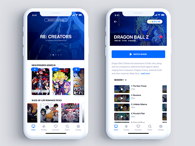 UI | Streaming App (Light Mode) anime app design ios iphone xs light mode streaming ui ux